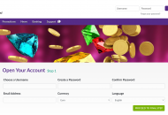 Omnislots Registration Form Step 1 Desktop Device View