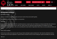 RedLion Responsible Gambling Information Desktop Device View 