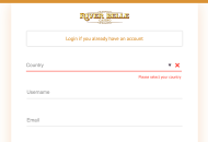 RiverBelle Registration Form Step 1 Desktop Device View 