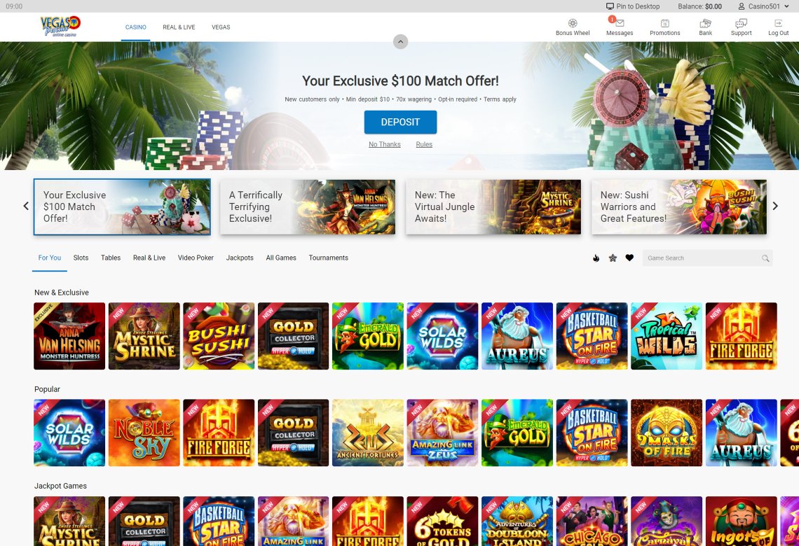 VegasPalms Homepage Desktop Device View 
