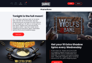 Shadowbet Promotions Desktop Device View