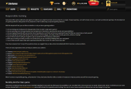 StarGames Responsible Gambling Information Desktop Device View