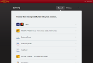 PlayerPalace Payment Methods Desktop Device View