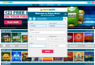 Primeslots Registration Form Step 2 Desktop Device View