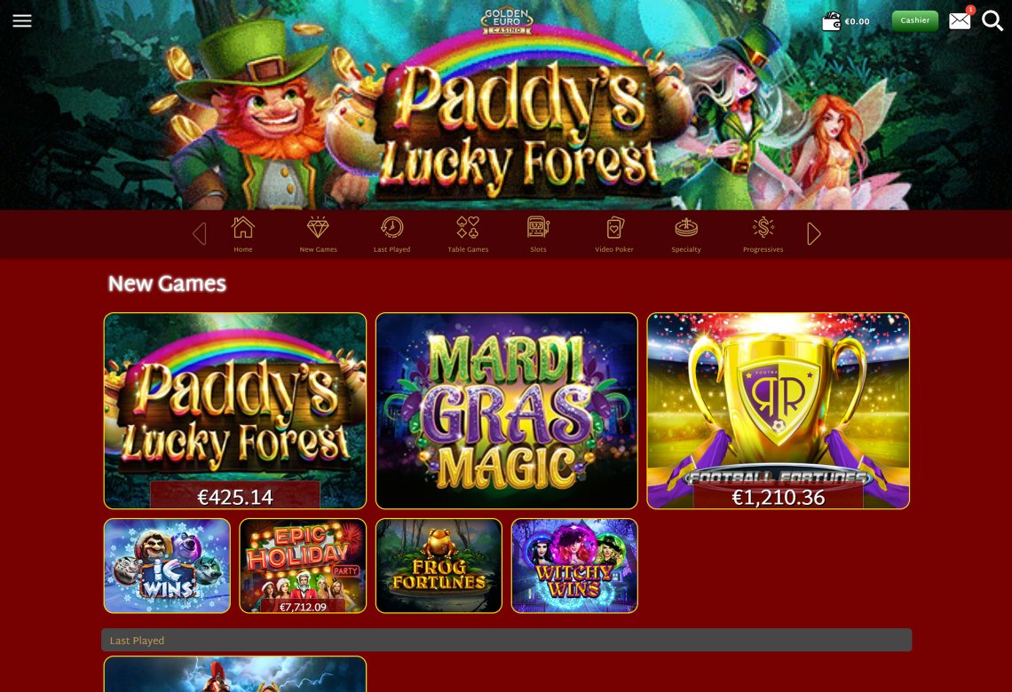 GoldenEuro Homepage 2 Desktop Device View