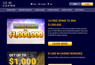 VIPcasino Promotions Desktop Device View