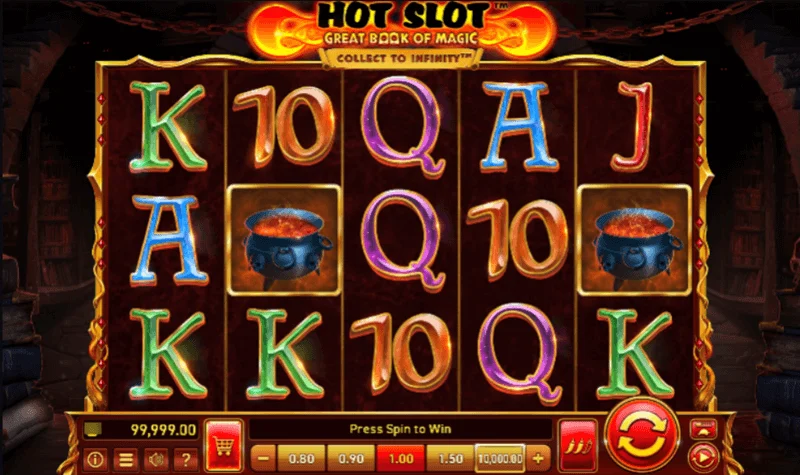hot Slot Great Book of Magic Gameplay Screenshot