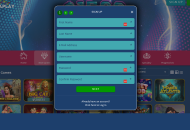 primaplay sign up screen desktop view 

